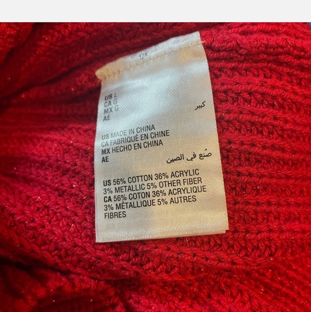 INC International Concepts Red and Rinestone Turtleneck Sweater - Picture 6 of 6